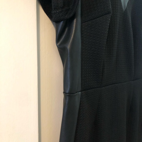 Sexy black dress with vegan leather trims. Size 14US. Perfect for any occasions - Picture 7 of 7